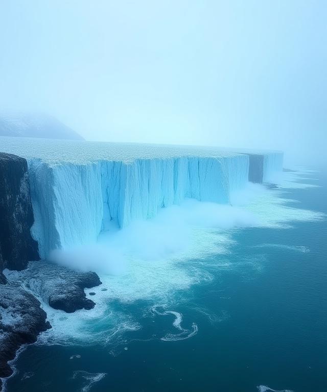 Isbre som kalver i Nord-Norge.