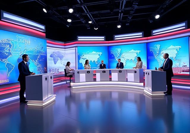 TV-studio rigget for valgdekning.